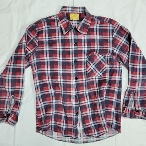 Vintage Sears Perma Prest Flannel red, blue, white